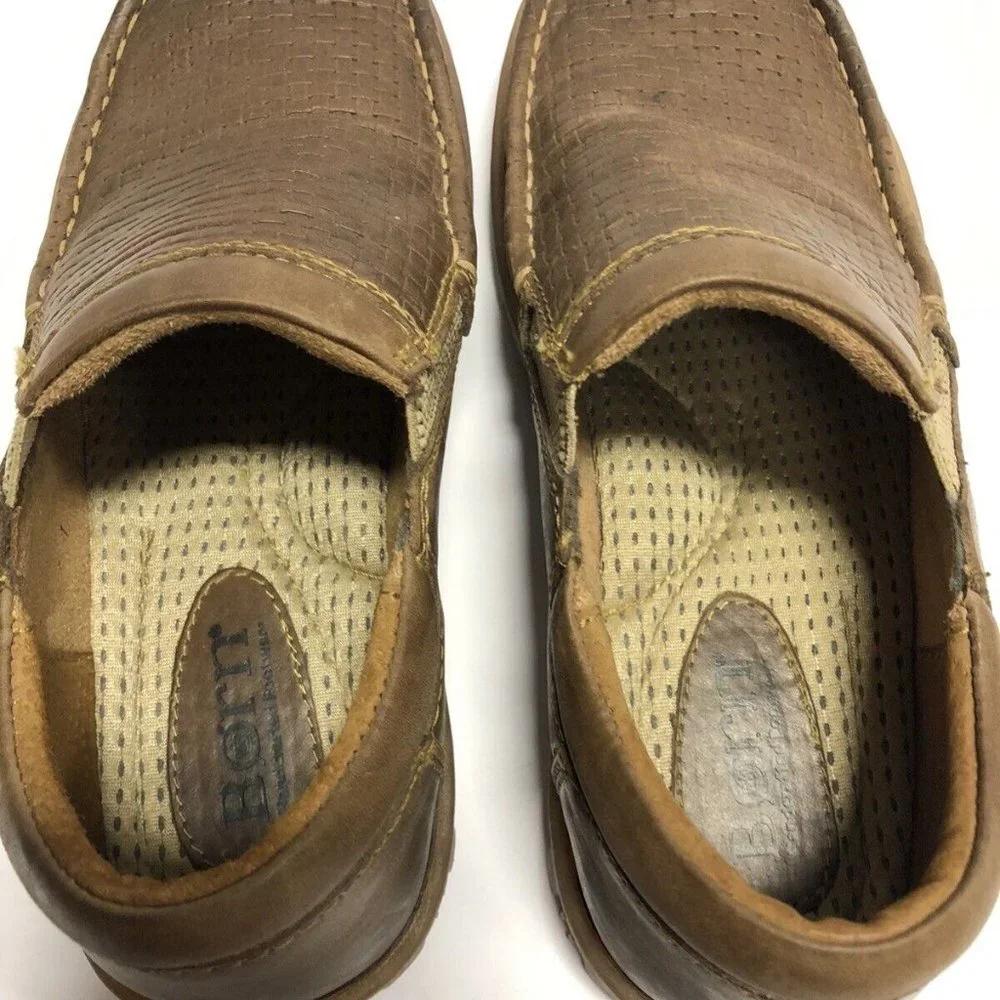 Born Men's Gudmund Slip On Loafer Brown Leather Shoes, Size 8.5M